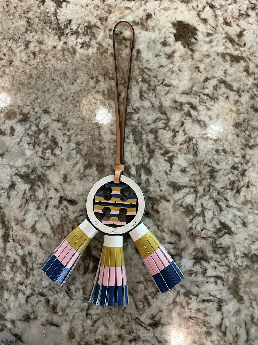 Tory Burch Leather NWOT Tassel Keychain Charm in Multicolor